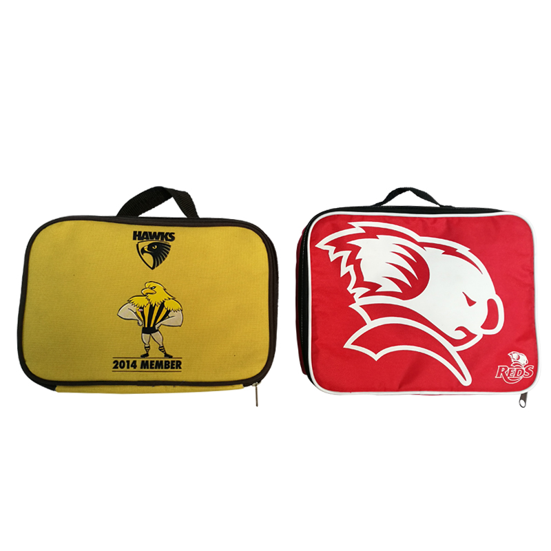 Lunch bags, yellow and red