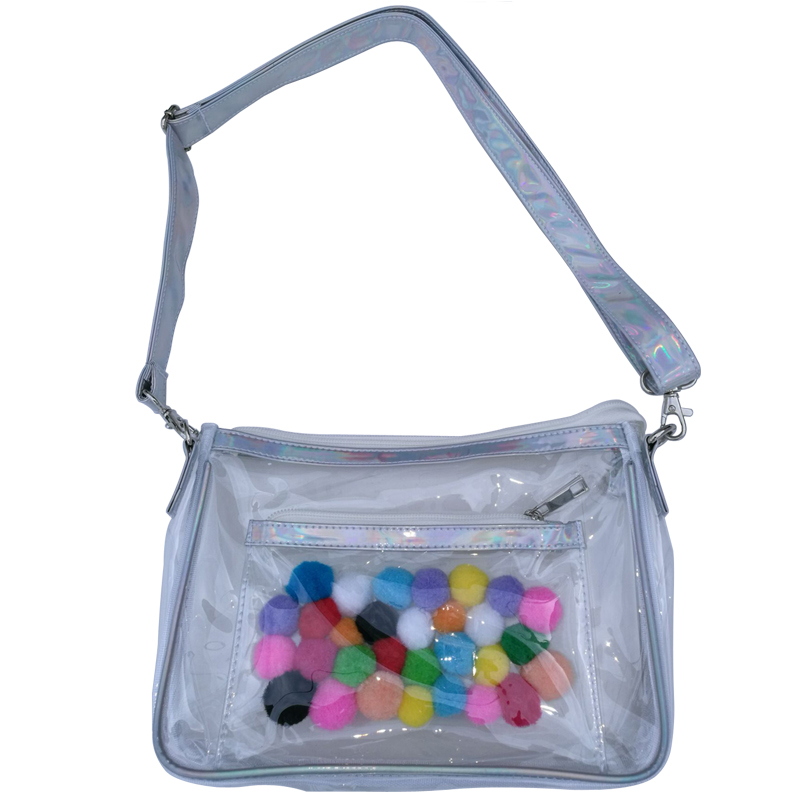 Transparant Shoulderbag made of PVC with colored pumpkins