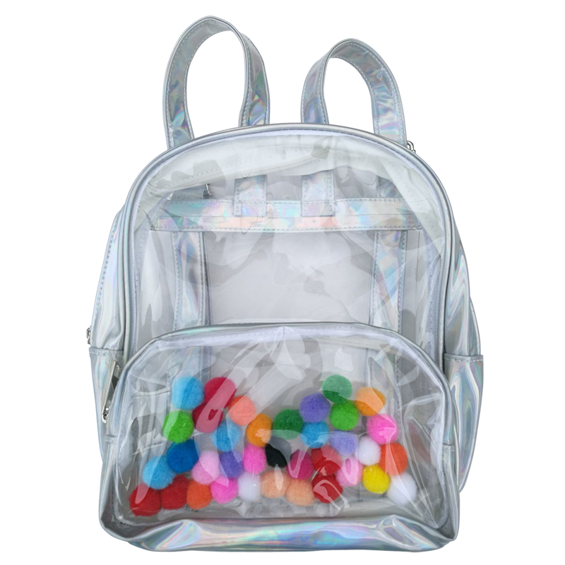 Transparant backbag made of PVC with balls of color