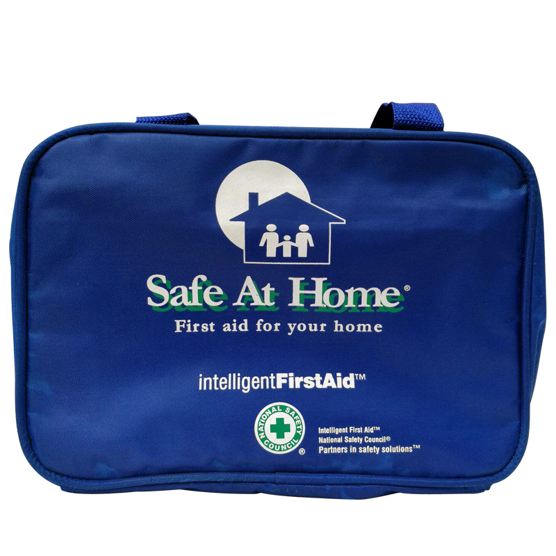 First aid case Blue with print Safe at Home